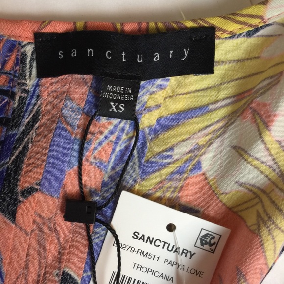 NWT Sanctuary Floral Print Pleated Top Size XS - Picture 5 of 8